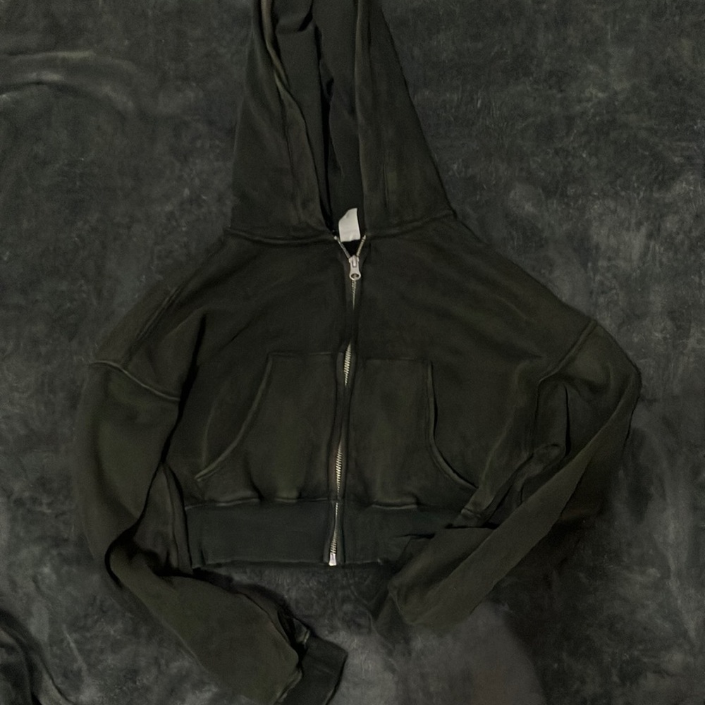 Dark grey cropped hoodie